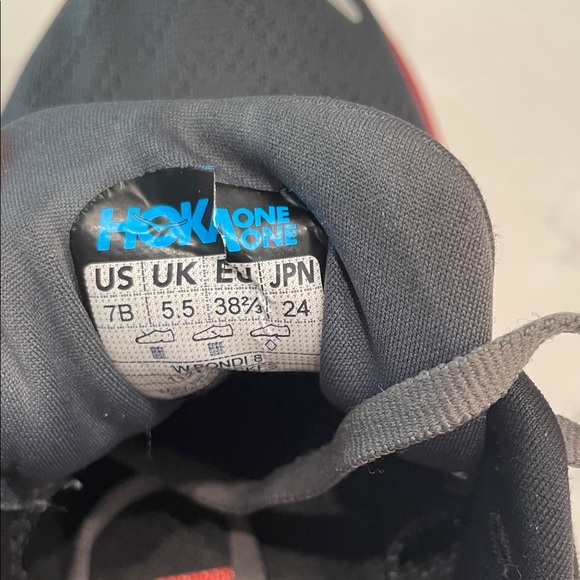 Hoka Black and Red Athletic Shoes - Picture 6 of 16